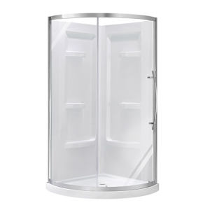 Douche de coin ronde Claire verre clair finition chrome 36 po