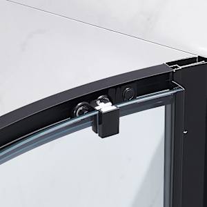 Claire Round Corner Shower 38 in. Clear Glass Black Finish
