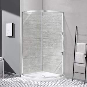 Claire Round Corner Shower 38 in. Clear Glass Chrome Finish