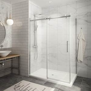 TASSILI SUPRA Alaska Corner Shower 48 in. x 32 in. Square Finish Chrome