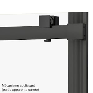 TASSILI SUPRA Alaska Alcove Shower 48 in. x 32 in. Square Finish Black