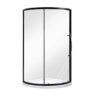 Claire Round Corner Shower 36 in. Clear Glass Black Finish