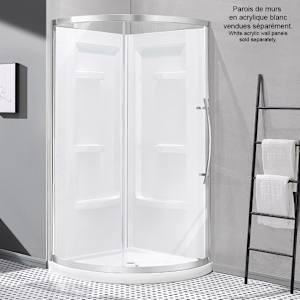 Claire Round Corner Shower 34 in. Clear Glass Chrome Finish