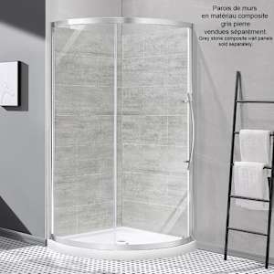 Claire Round Corner Shower 34 in. Clear Glass Chrome Finish