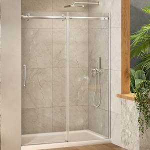TASSILI SUPRA Alaska Sliding Shower Door 60 in. Round Finish Chrome