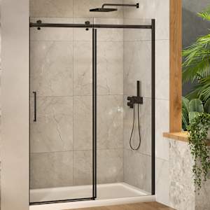 Porte de douche coulissante Alaska finition ronde noire 60 po TASSILI SUPRA