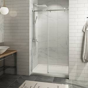 Porte de douche coulissante Alaska finition carrée chrome 60 po TASSILI SUPRA