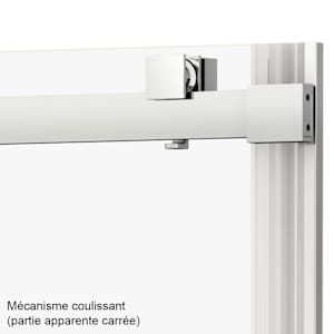 Porte de douche coulissante Alaska finition carrée chrome 60 po TASSILI SUPRA