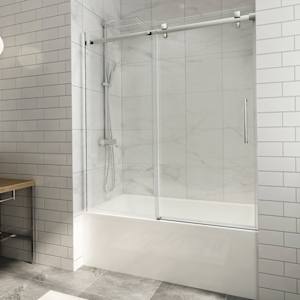 TASSILI SUPRA Alaska Bath Shower Door 60 in. Square Finish Chrome