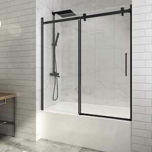 Porte de baignoire-douche Alaska finition carrée noire 60 po TASSILI SUPRA