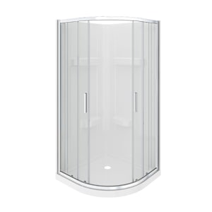 Douche de coin néo-ronde Norvège verre clair finition chrome 34 po TASSILI