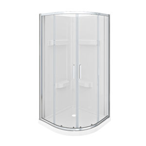 Douche de coin néo-ronde Norvège verre clair finition chrome 34 po TASSILI