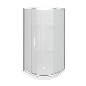 TASSILI Norvège Neo-Round Corner Shower 36 in. Frosted Glass Chrome