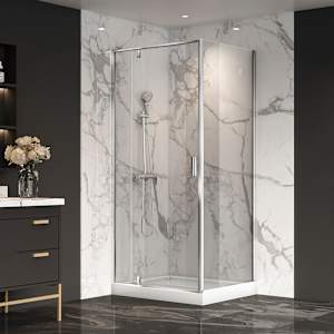 TASSILI SUPRA Labrador Corner Shower Chrome Finish 40 in x 32 in