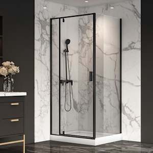 Douche en coin Labrador finition noire 40 po x 32 po TASSILI SUPRA