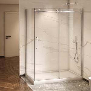 Douche en coin Alaska finition carrée chrome 60 po x 36 po TASSILI SUPRA