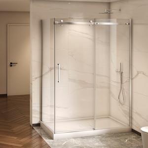 Douche en coin Alaska finition ronde chrome 60 po x 36 po TASSILI SUPRA