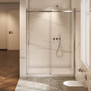 TASSILI SUPRA Alaska Alcove Shower Round Finish Chrome 60 in x 32 in