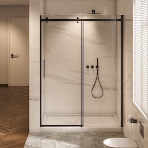 Douche en alcôve Alaska finition ronde noire 48 po x 36 po TASSILI SUPRA