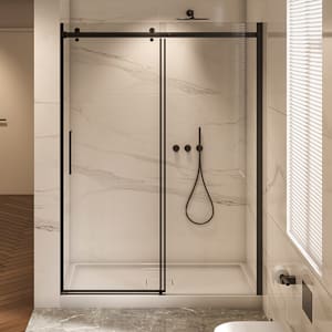 Douche en alcôve Alaska finition ronde noire 60 po x 32 po TASSILI SUPRA