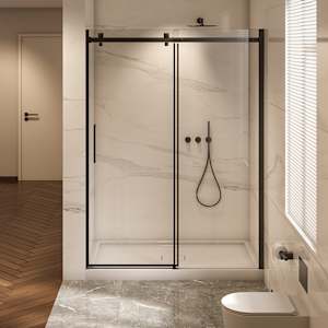 Douche en alcôve Alaska finition carrée noire 60 po x 36 po TASSILI SUPRA