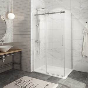 TASSILI SUPRA Alaska Low Base Corner Shower Square Finish Chrome 48 in x 32 in