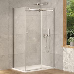 TASSILI SUPRA Alaska Low Base Corner Shower Round Finish Chrome 48 in x 36 in