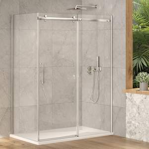 TASSILI SUPRA Alaska Low Base Corner Shower Round Finish Chrome 60 in x 32 in