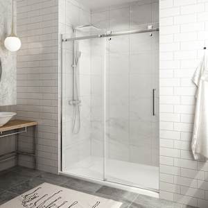 TASSILI SUPRA Alaska Low Base Alcove Shower Square Finish Chrome 60 in x 32 in