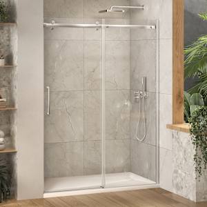 TASSILI SUPRA Alaska Low Base Alcove Shower Round Finish Chrome 60 in x 32 in