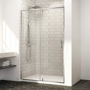 TASSILI SUPRA Labrador Low Base Alcove Shower Chrome Finish 48 in x 32 in
