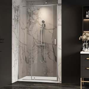 TASSILI SUPRA Labrador Low Base Alcove Shower Chrome Finish 48 in x 32 in