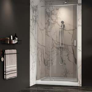 TASSILI SUPRA Labrador Alcove Shower Chrome Finish 48 in x 32 in
