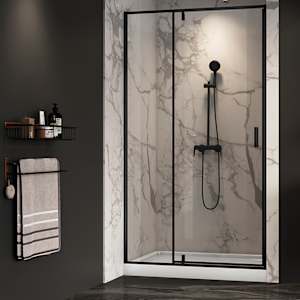 Douche en alcôve Labrador finition noire 48 po x 32 po TASSILI SUPRA