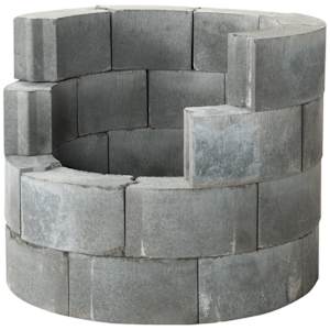 Concrete Block Fireplace with Fire Screen