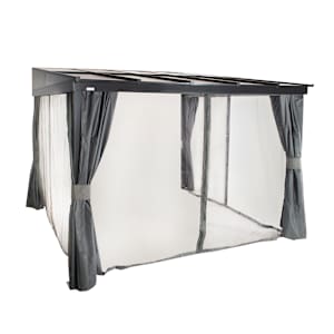 Pompano Aluminum and Polycarbonate Wall-Mounted Sun Shelter 10 ft. x 12 ft.
