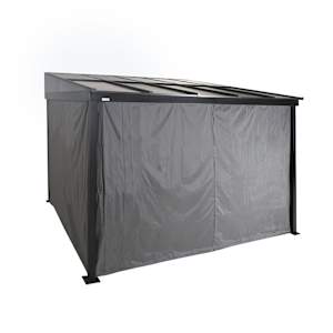 Pompano Aluminum and Polycarbonate Wall-Mounted Sun Shelter 10 ft. x 12 ft.