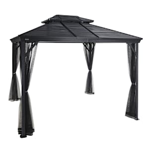 Abri soleil en aluminium et acier Ventura II gris 10 pi x 10 pi