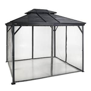 Abri soleil en aluminium et acier Ventura II gris 10 pi x 10 pi