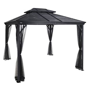 Abri soleil en aluminium et acier Ventura II gris 10 pi x 10 pi