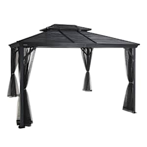 Abri soleil en aluminium et acier Ventura II gris 10 pi x 12 pi