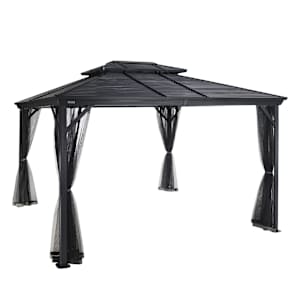 Abri soleil en aluminium et acier Ventura II gris 10 pi x 12 pi