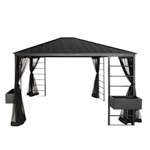 Abri soleil en aluminium et acier Sky Garden noir 10 pi x 12 pi