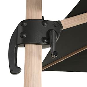 Parasol déporté en aluminium noir 9 pi 8 po x 9 pi 8 po VERTUO
