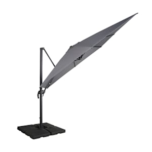 Parasol déporté en aluminium gris 9 pi 8 po x 9 pi 8 po VERTUO