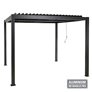 Pergola en aluminium Solis noire 10 pi x 10 pi VERTUO
