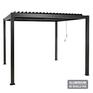 Pergola en aluminium Solis noire 10 pi x 13 pi VERTUO