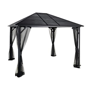 Abri soleil en aluminium et acier Tofino noir 10 pi x 10 pi