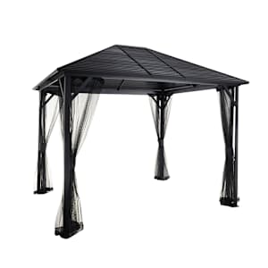 Abri soleil en aluminium et acier Tofino noir 10 pi x 10 pi