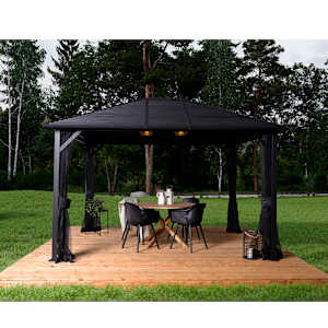 Abri soleil en aluminium et acier Tofino noir 10 pi x 12 pi